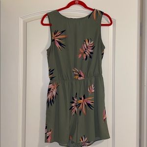 Floral Green Romper